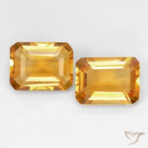 2.91ctw Натуральный Medium Light Orange-Gold Цитрин, Изумрудная огранка, Чистота VVS