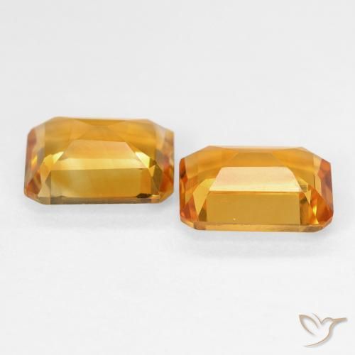 2.91 карата, натуральный Medium Light Orange-Gold Цитрин, Октагон / Изумрудная Огранка, Чистота VVS