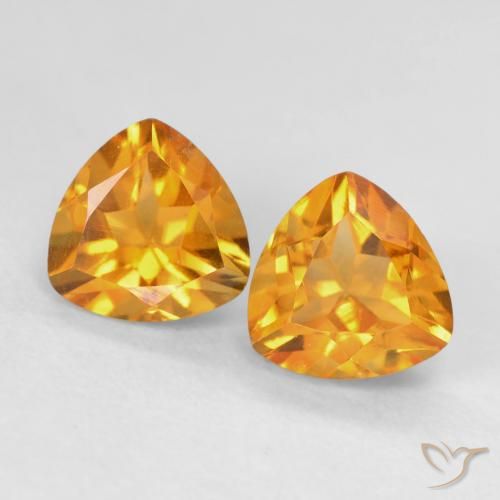 1.68ctw Натуральный Medium Light Orange-Gold Цитрин, Триллион, VVS-VS
