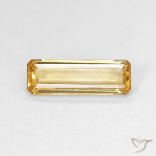 1.37ct Натуральный Золотой Цитрин, Изумрудная огранка, Чистота VVS