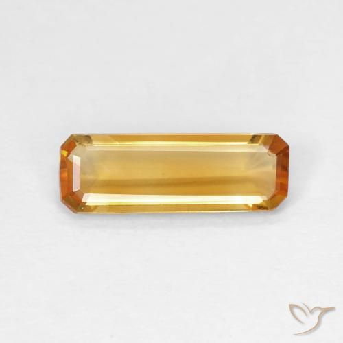 1.11ct Натуральный Средний апельсин Цитрин, Изумрудная огранка, Чистота VVS