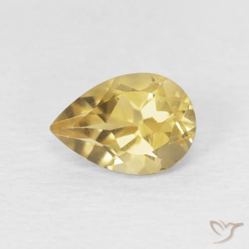 0.66ct Натуральный Золотой Цитрин, Форма груши, Чистота VVS