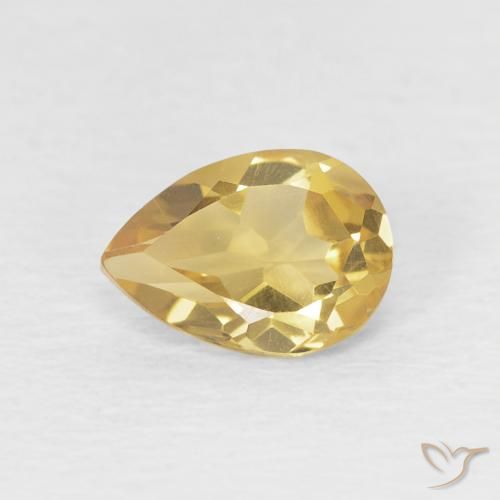 0.67ct Натуральный Золотисто-оранжевый Цитрин, Форма груши, Чистота VVS