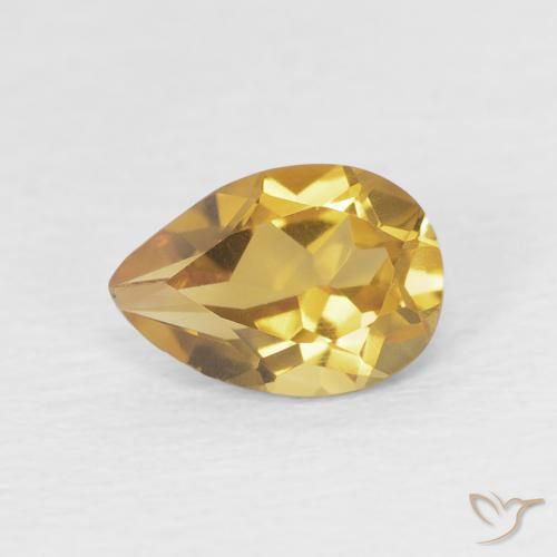 0.66ct Натуральный Золотой Цитрин, Форма груши, Чистота VVS