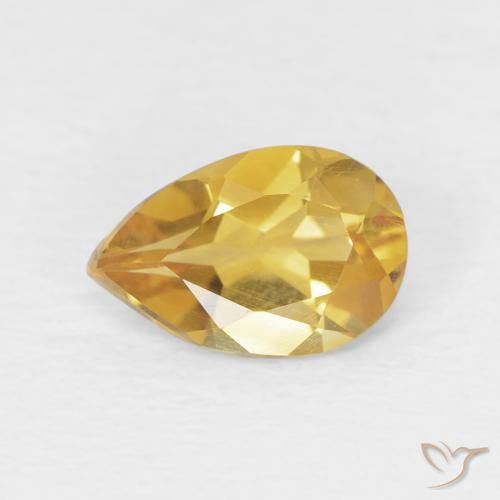 0.68ct Натуральный Светло-золотистый Цитрин, Форма груши, Чистота VVS