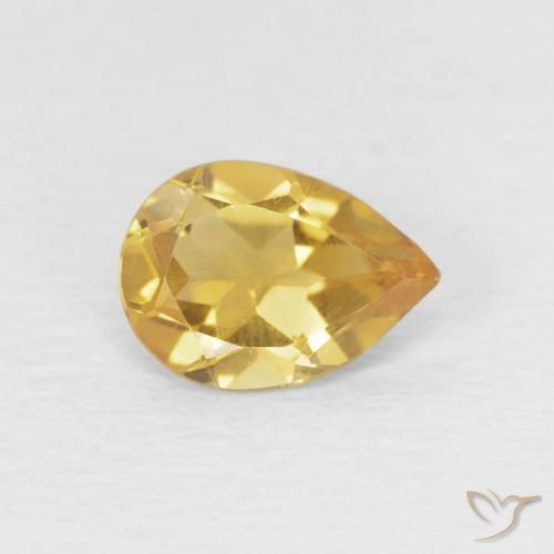 0.56ct Натуральный Светло-золотистый Цитрин, Форма груши, VVS-VS