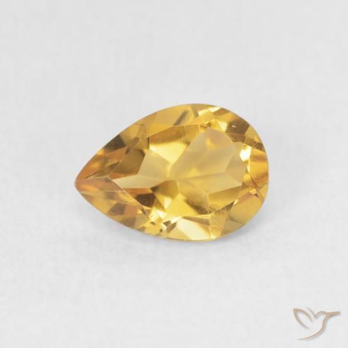0.66ct Натуральный Золотой Цитрин, Форма груши, Чистота VVS