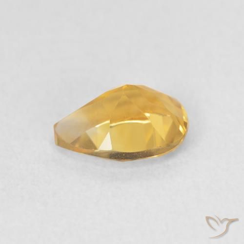 0.70 карата, натуральный Medium Light-Golden Цитрин, Форма груши, Чистота VVS