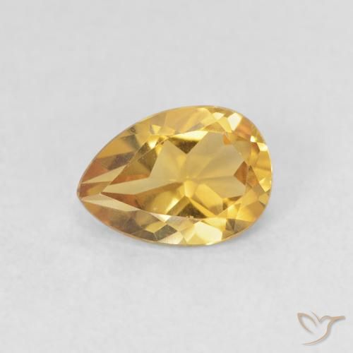 0.67ct Натуральный Глубокое золото Цитрин, Форма груши, Чистота VVS