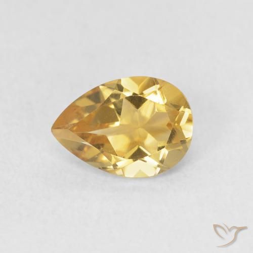 0.67ct Натуральный Золотой Цитрин, Форма груши, Чистота VVS