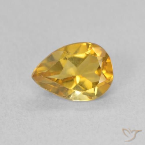 0.64ct Натуральный Золотой Цитрин, Форма груши, VVS-VS