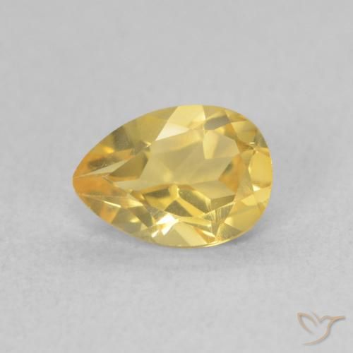 0.71ct Натуральный Золотисто-оранжевый Цитрин, Форма груши, Чистота VVS