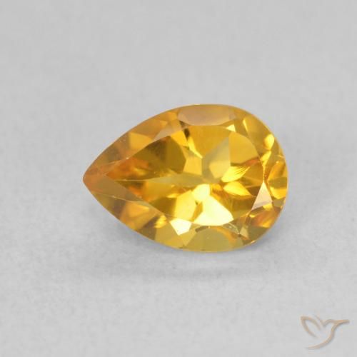0.76ct Натуральный Яркое золото Цитрин, Форма груши, Чистота VVS