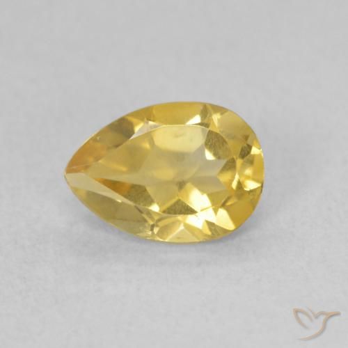0.63ct Натуральный Средний золотой Цитрин, Форма груши, VVS-VS