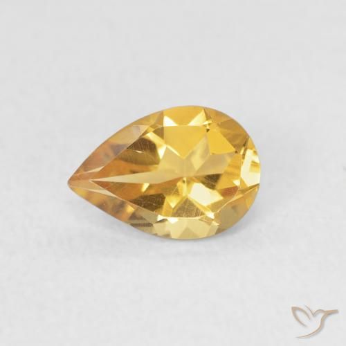 0.58ct Натуральный Золотой Цитрин, Форма груши, Чистота VVS