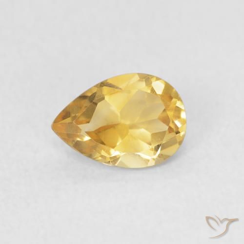 0.64ct Натуральный Среднее золото Цитрин, Форма груши, Чистота VVS