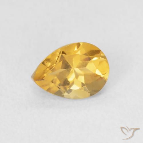 0.72ct Натуральный Золотой Цитрин, Форма груши, Чистота VVS