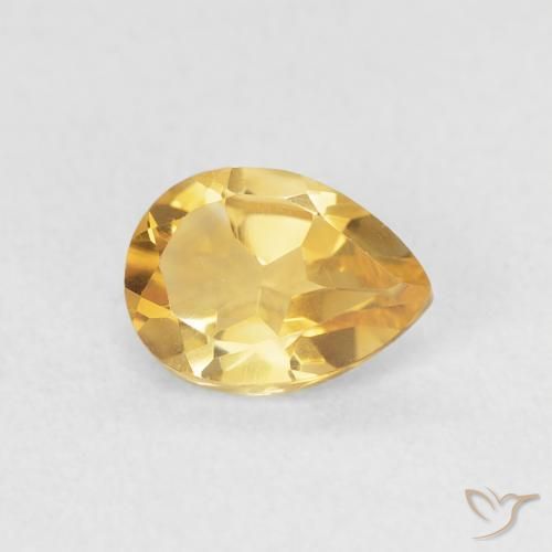 0.68ct Натуральный Среднее золото Цитрин, Форма груши, Чистота VVS