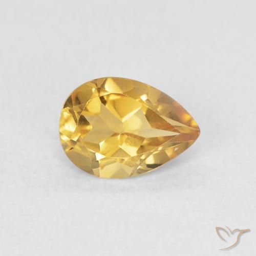 0.65ct Натуральный Среднее золото Цитрин, Форма груши, Чистота VVS