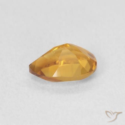 0.72 карата, натуральный Medium Light-Golden Цитрин, Форма груши, Чистота VVS