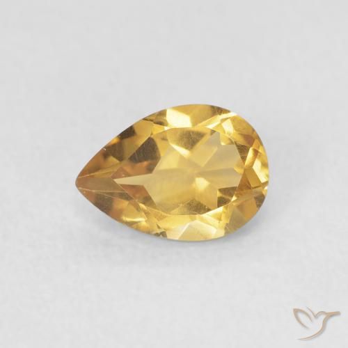 0.69ct Натуральный Золотой Цитрин, Форма груши, Чистота VVS