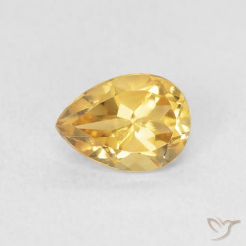 0.77ct Натуральный Золотой Цитрин, Форма груши, Чистота VVS