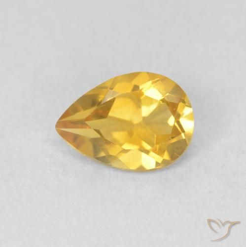 0.66ct Натуральный Золотой Цитрин, Форма груши, Чистота VVS