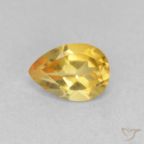 0.69ct Натуральный Золотой Цитрин, Форма груши, Чистота VVS