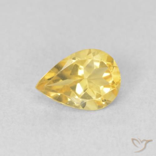 0.64ct Натуральный Золотисто-оранжевый Цитрин, Форма груши, Чистота VVS