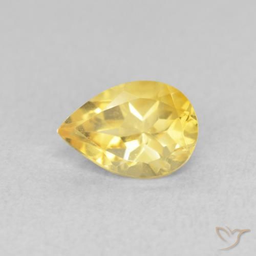 0.68ct Натуральный Золотисто-оранжевый Цитрин, Форма груши, Чистота VVS