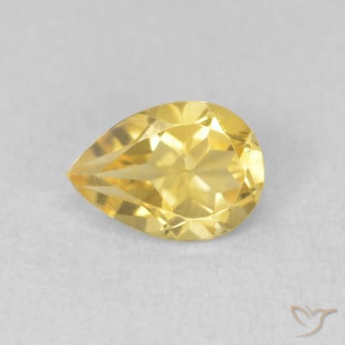 0.74ct Натуральный Золотисто-желтый Цитрин, Форма груши, Чистота VVS