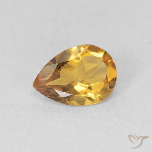 0.62ct Натуральный Золотисто-оранжевый Цитрин, Форма груши, Чистота VVS