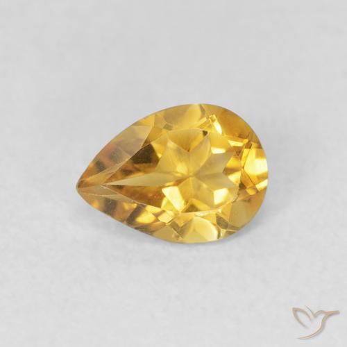 0.62ct Натуральный Золотисто-оранжевый Цитрин, Форма груши, Чистота VVS