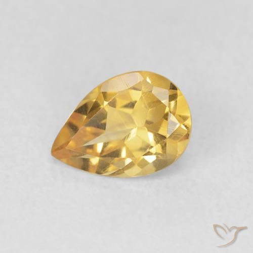 0.70ct Натуральный Золотой Цитрин, Форма груши, Чистота VVS