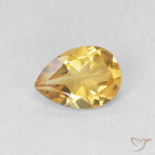 0.67ct Натуральный Золотой Цитрин, Форма груши, Чистота VVS