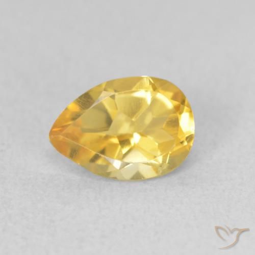 0.67ct Натуральный Среднее золото Цитрин, Форма груши, VVS-VS