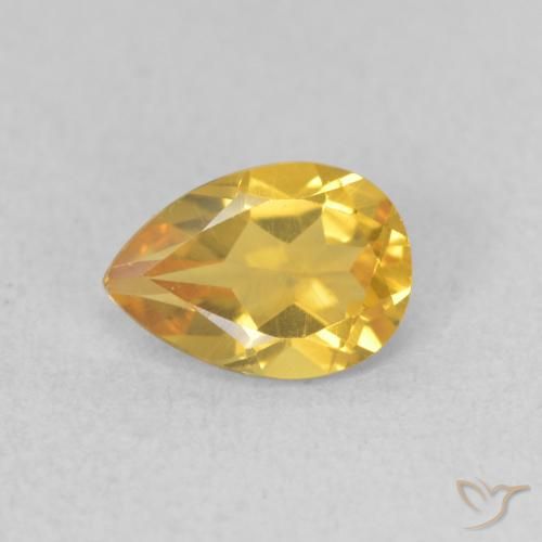 0.66ct Натуральный Средний золотой Цитрин, Форма груши, VVS-VS