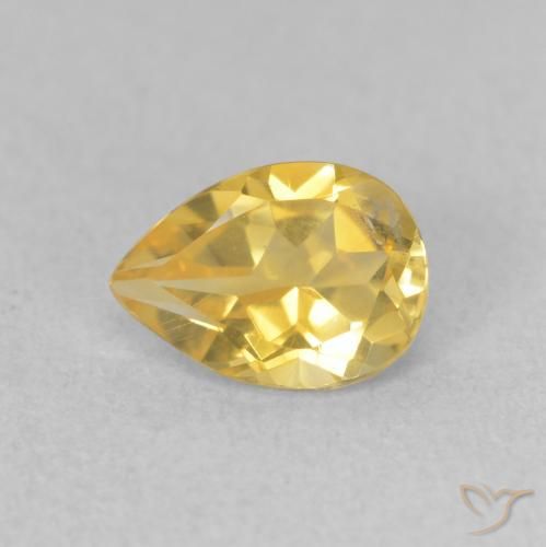 0.69ct Натуральный Золотисто-оранжевый Цитрин, Форма груши, Чистота VS