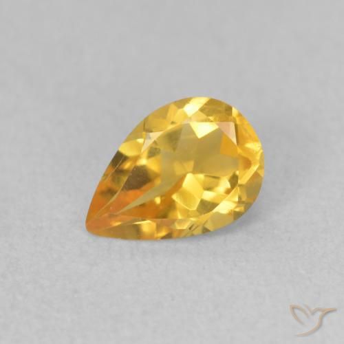 0.59ct Натуральный Золотой Цитрин, Форма груши, VVS-VS