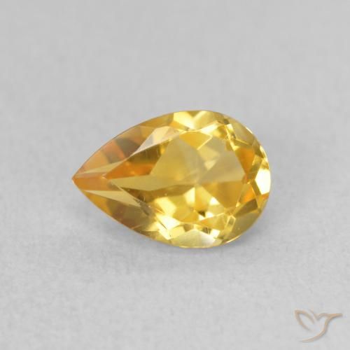 0.66ct Натуральный Золотой Цитрин, Форма груши, VVS-VS