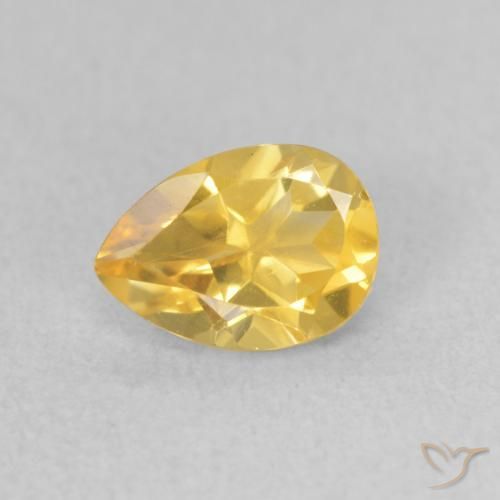 0.71ct Натуральный Золотисто-оранжевый Цитрин, Форма груши, Чистота VS