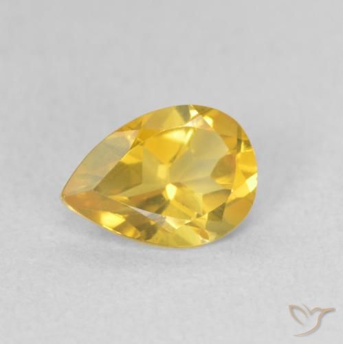 0.65ct Натуральный Средний золотой Цитрин, Форма груши, VVS-VS