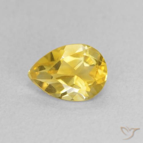 0.62ct Натуральный Желтоватое золото Цитрин, Форма груши, VVS-VS