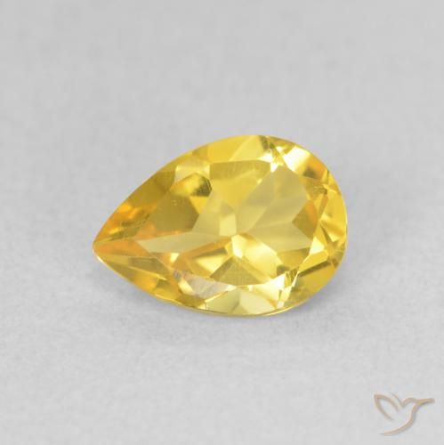 0.69ct Натуральный Средний золотой Цитрин, Форма груши, VVS-VS