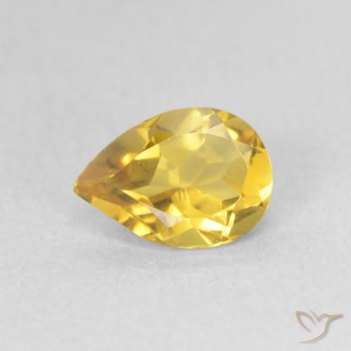 0.64ct Натуральный Золотисто-оранжевый Цитрин, Форма груши, VVS-VS