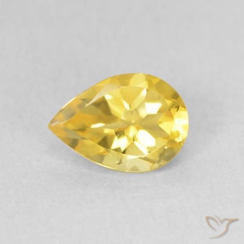 0.65ct Натуральный Тосканский желтый Цитрин, Форма груши, VVS-VS