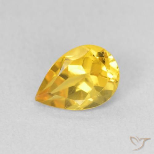 0.67ct Натуральный Золотисто-оранжевый Цитрин, Форма груши, VVS-VS
