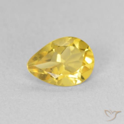 0.61ct Натуральный Золотисто-оранжевый Цитрин, Форма груши, VVS-VS