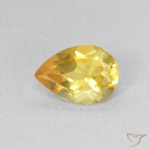 0.60ct Натуральный Золотисто-оранжевый Цитрин, Форма груши, Чистота VS