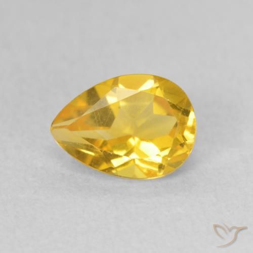 0.78ct Натуральный Золотисто-оранжевый Цитрин, Форма груши, Чистота VS